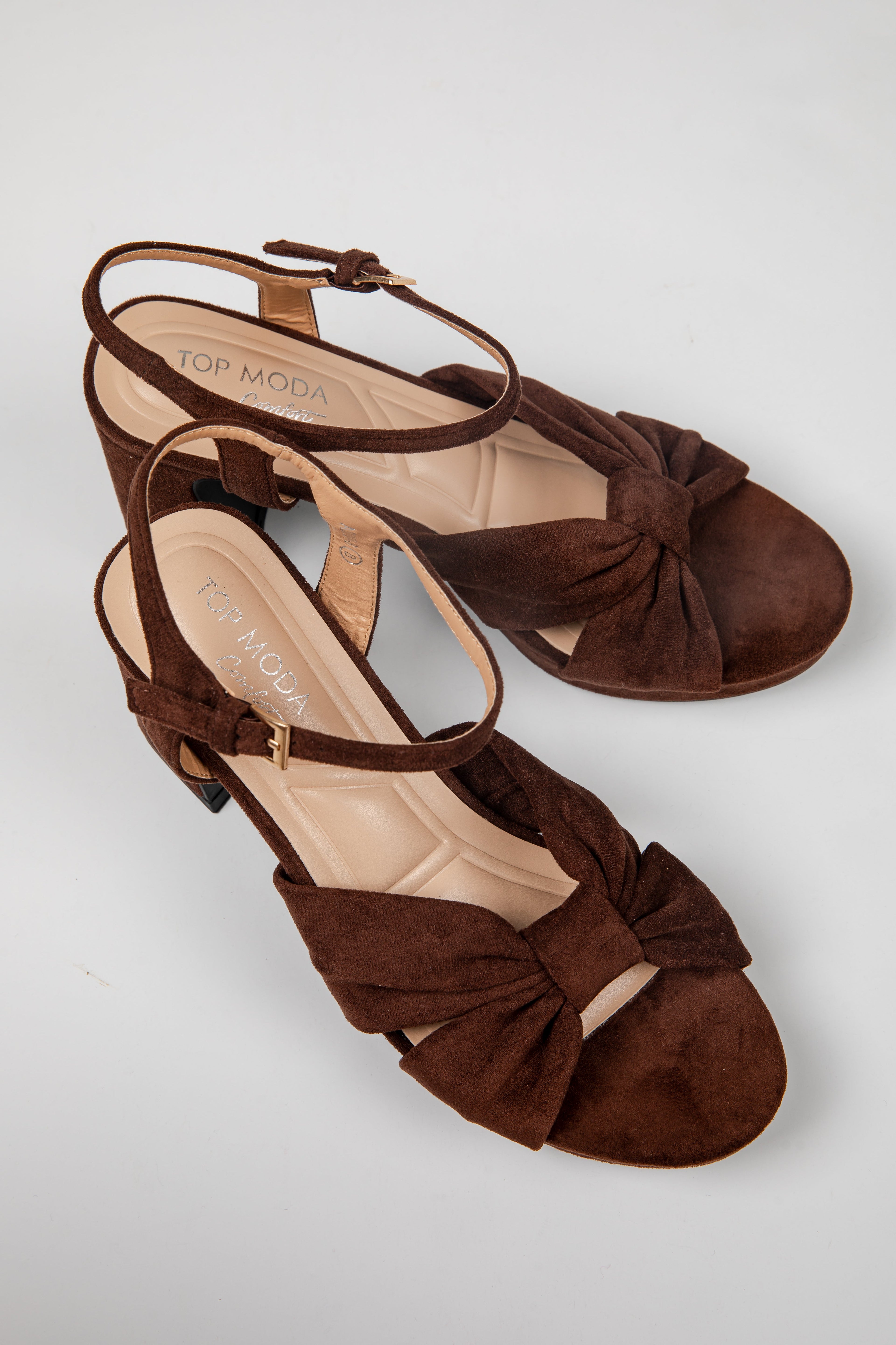 Top Of The List Bow Suede Block Heels