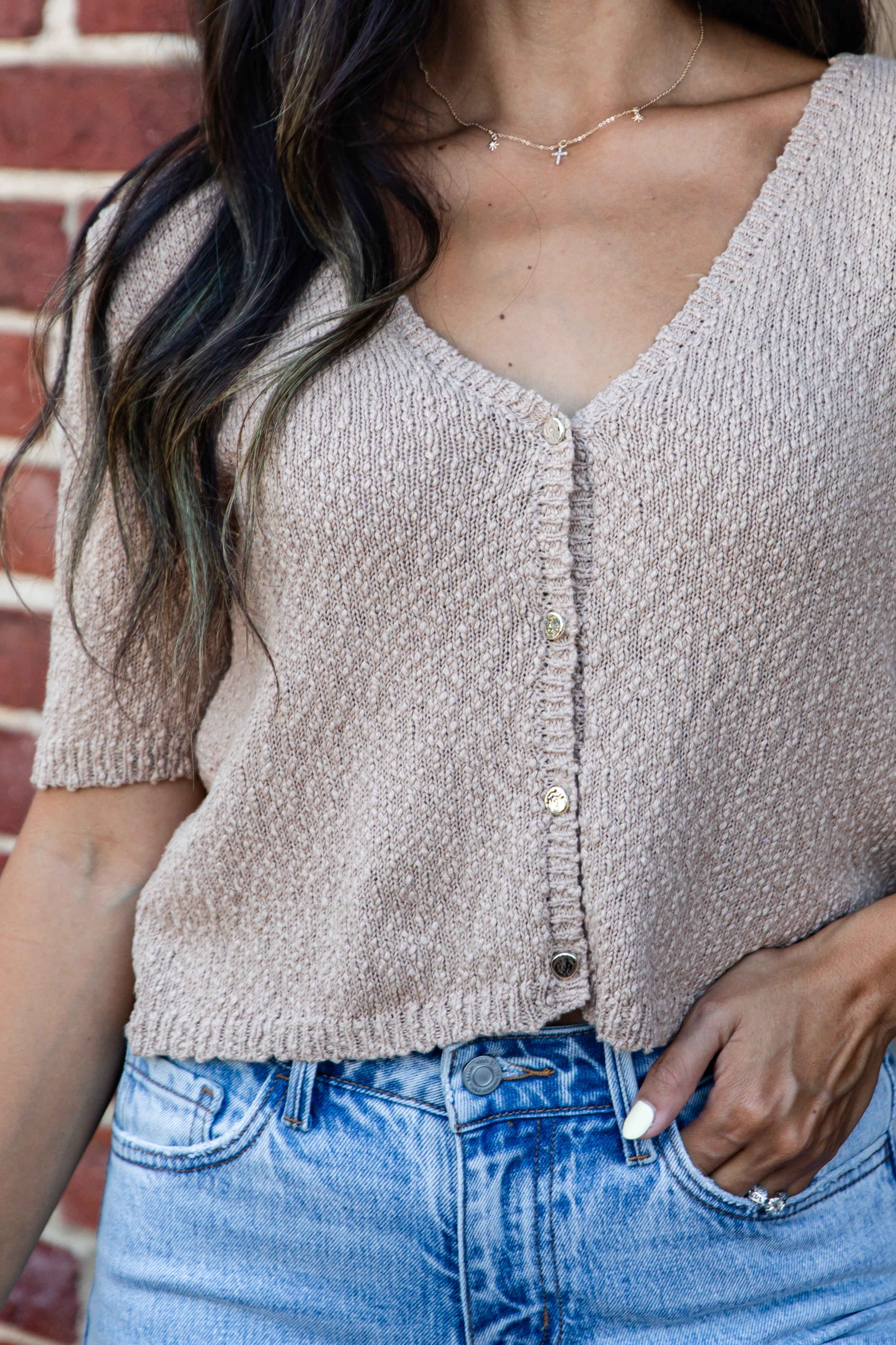 Crisp Mornings Textured Cardigan Top