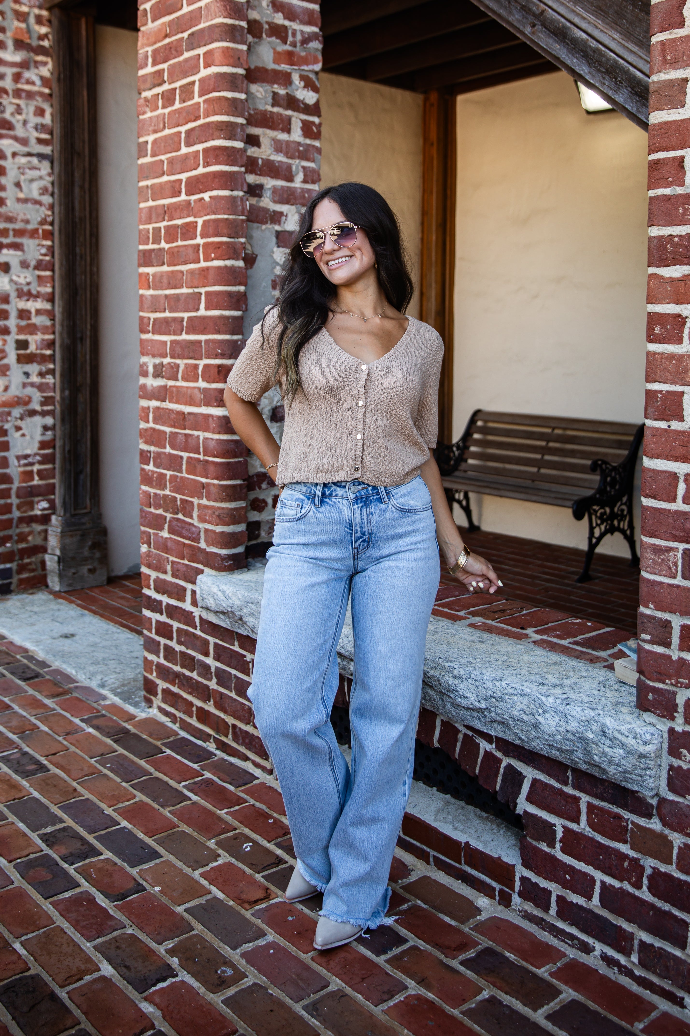 Crisp Mornings Textured Cardigan Top