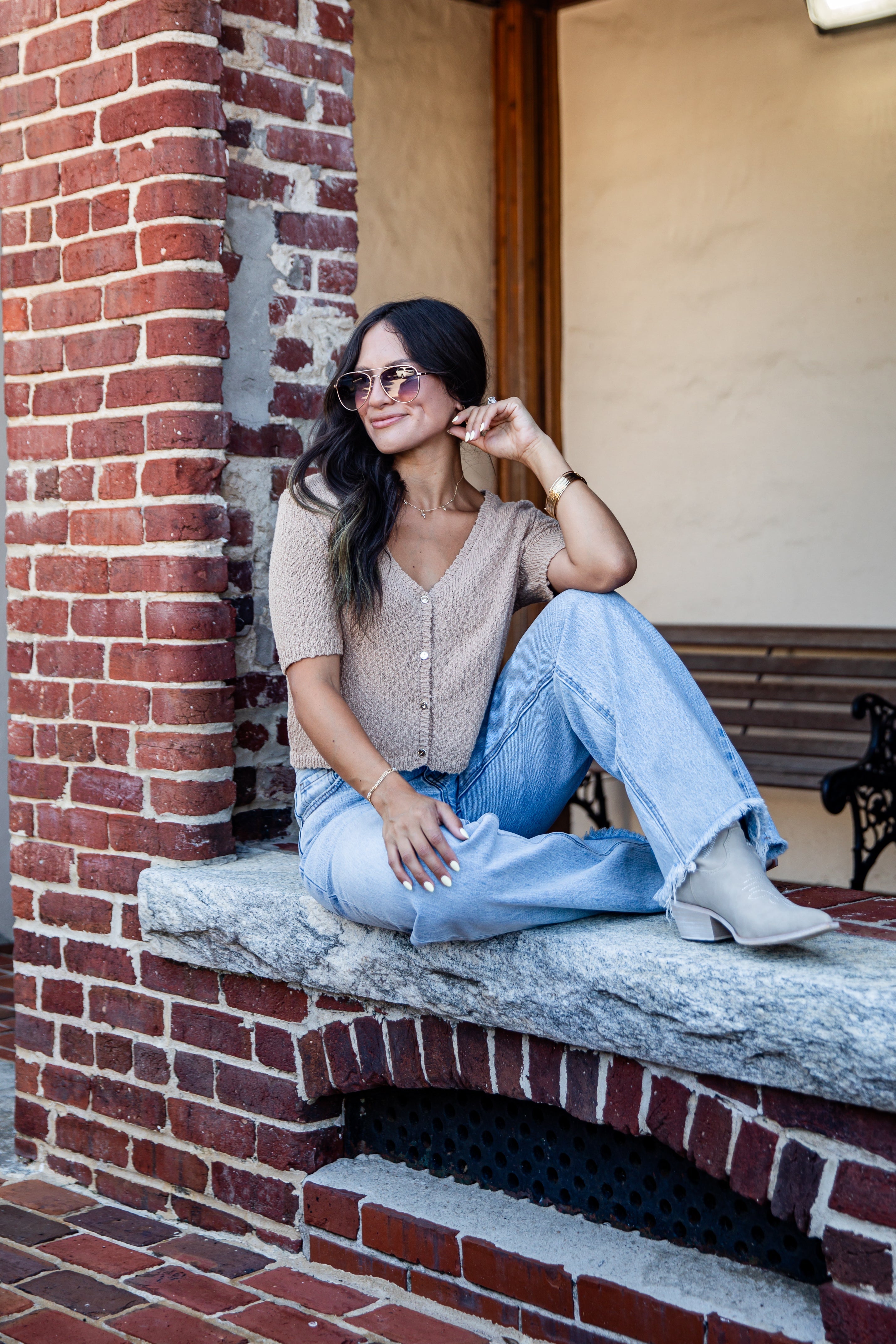 Crisp Mornings Textured Cardigan Top