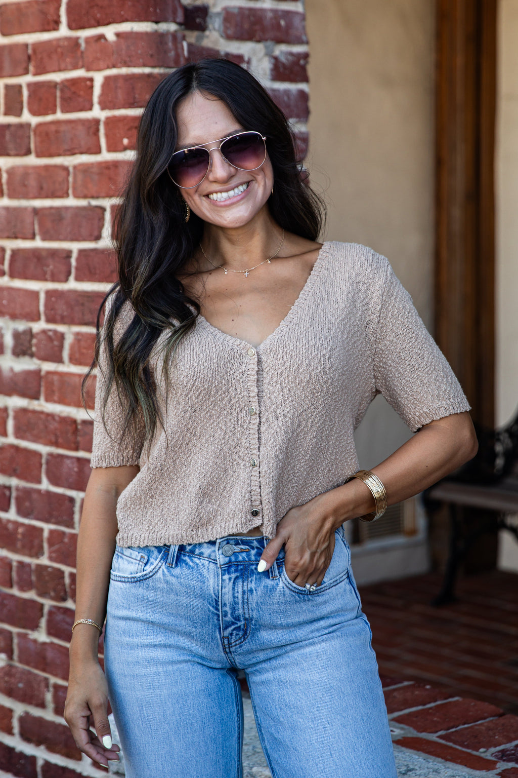 Crisp Mornings Textured Cardigan Top