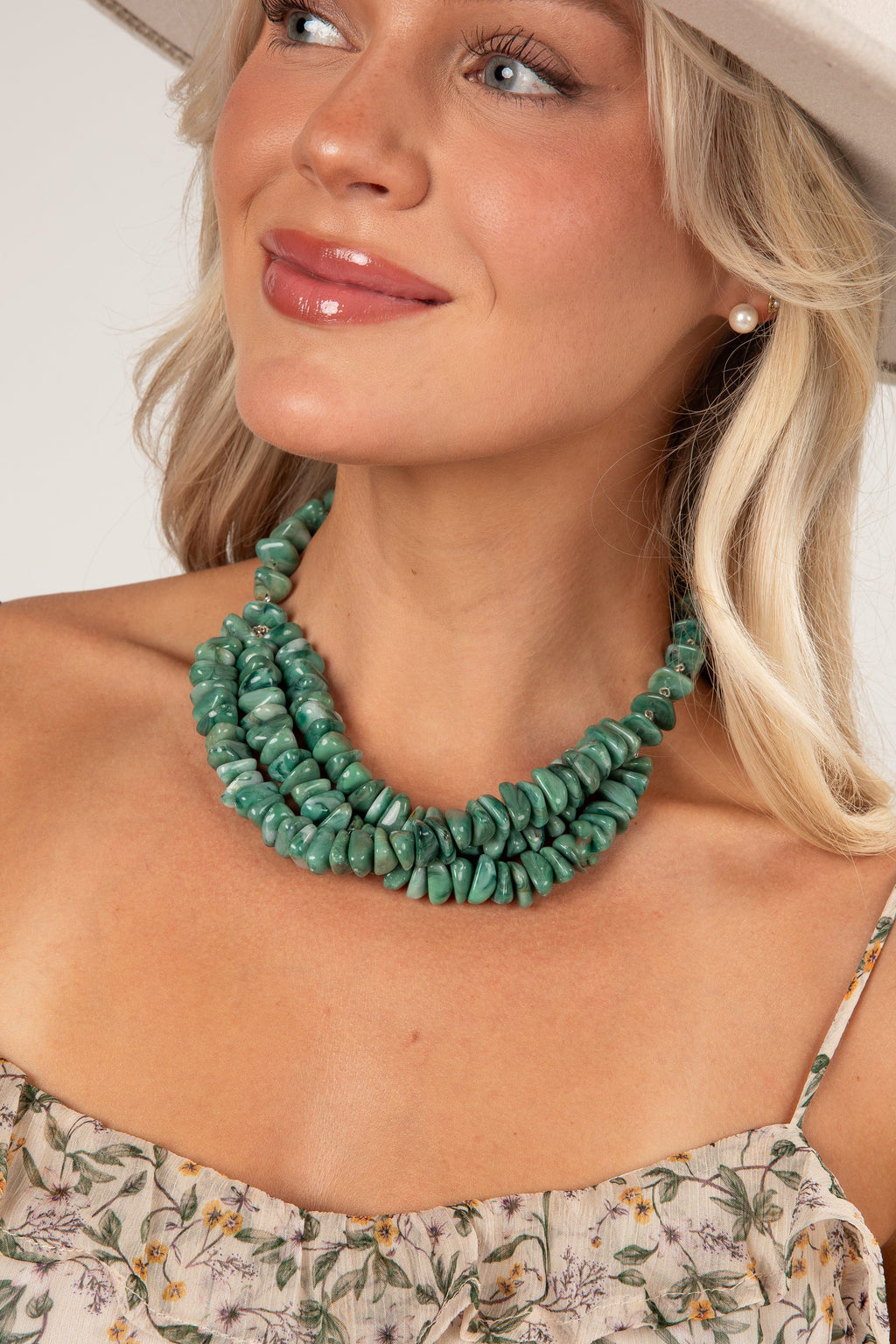 Ainsley Turquoise Stone Beaded Necklace