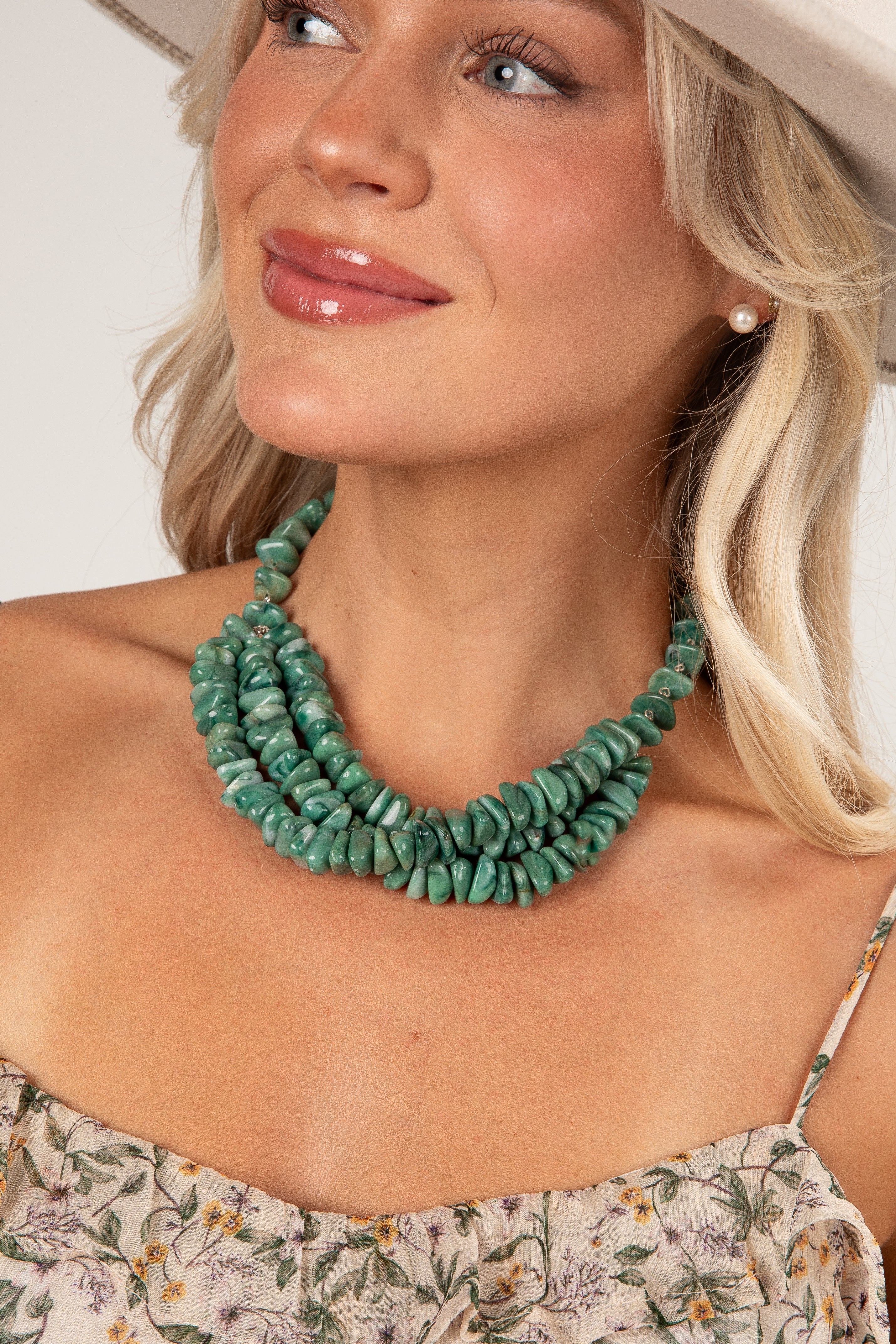 Ainsley Turquoise Stone Beaded Necklace