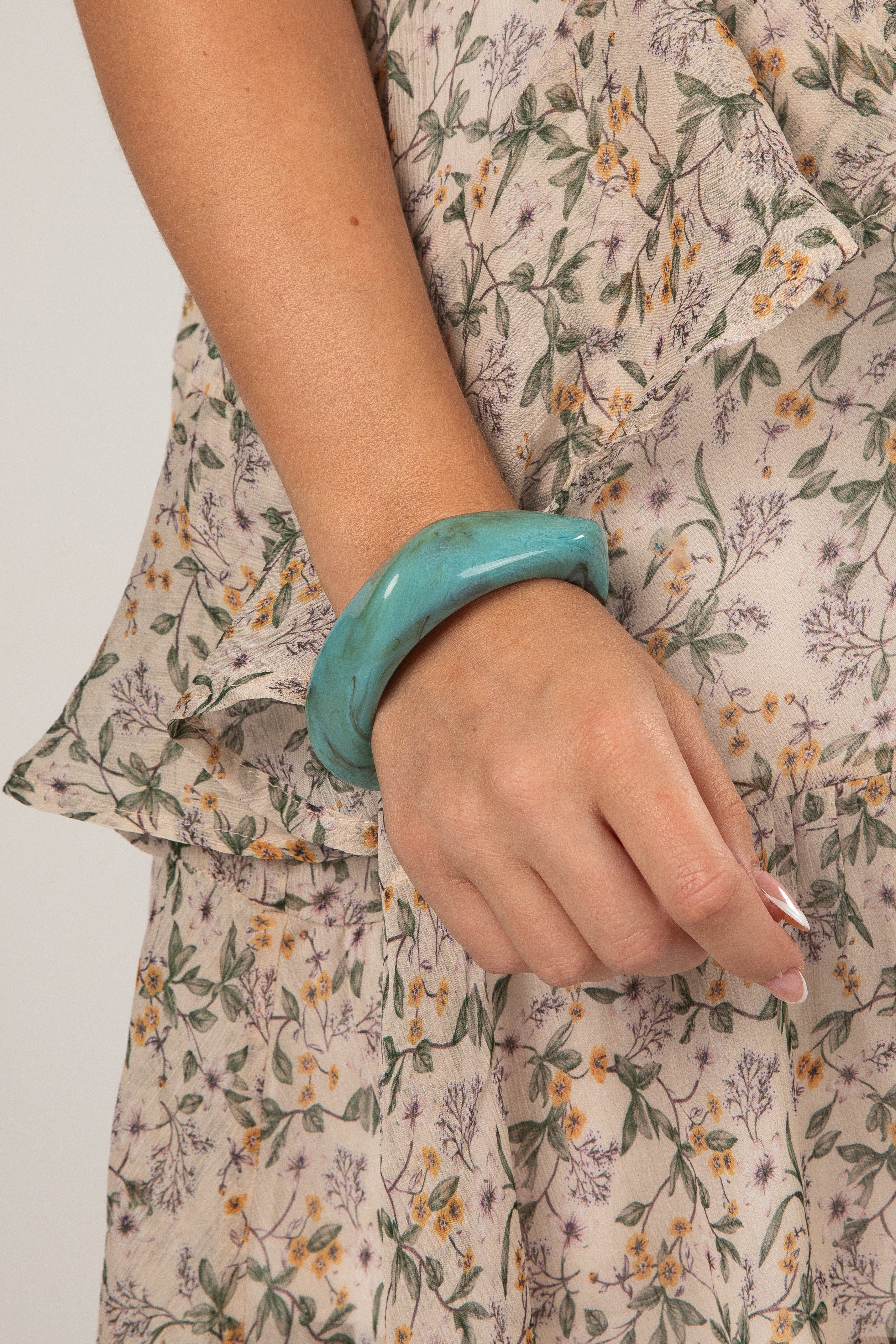 Trinity Turquoise Resin Bangle Bracelet
