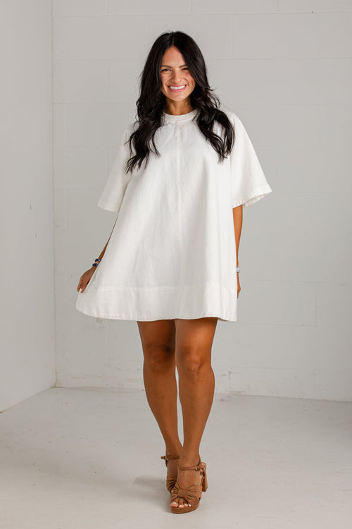 Bright Horizons White Denim Mini Dress