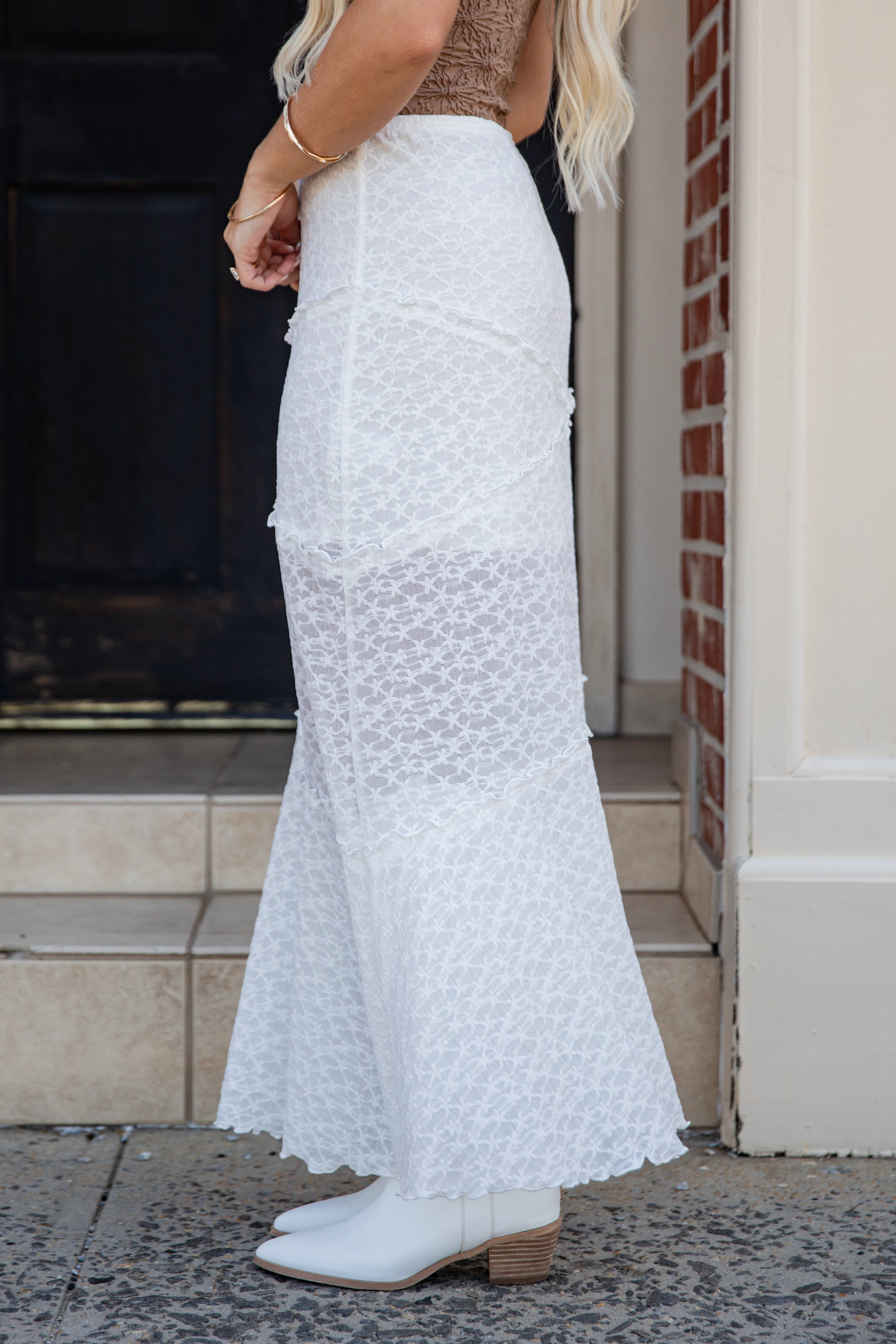 Ever After White Lace Maxi Skirt
