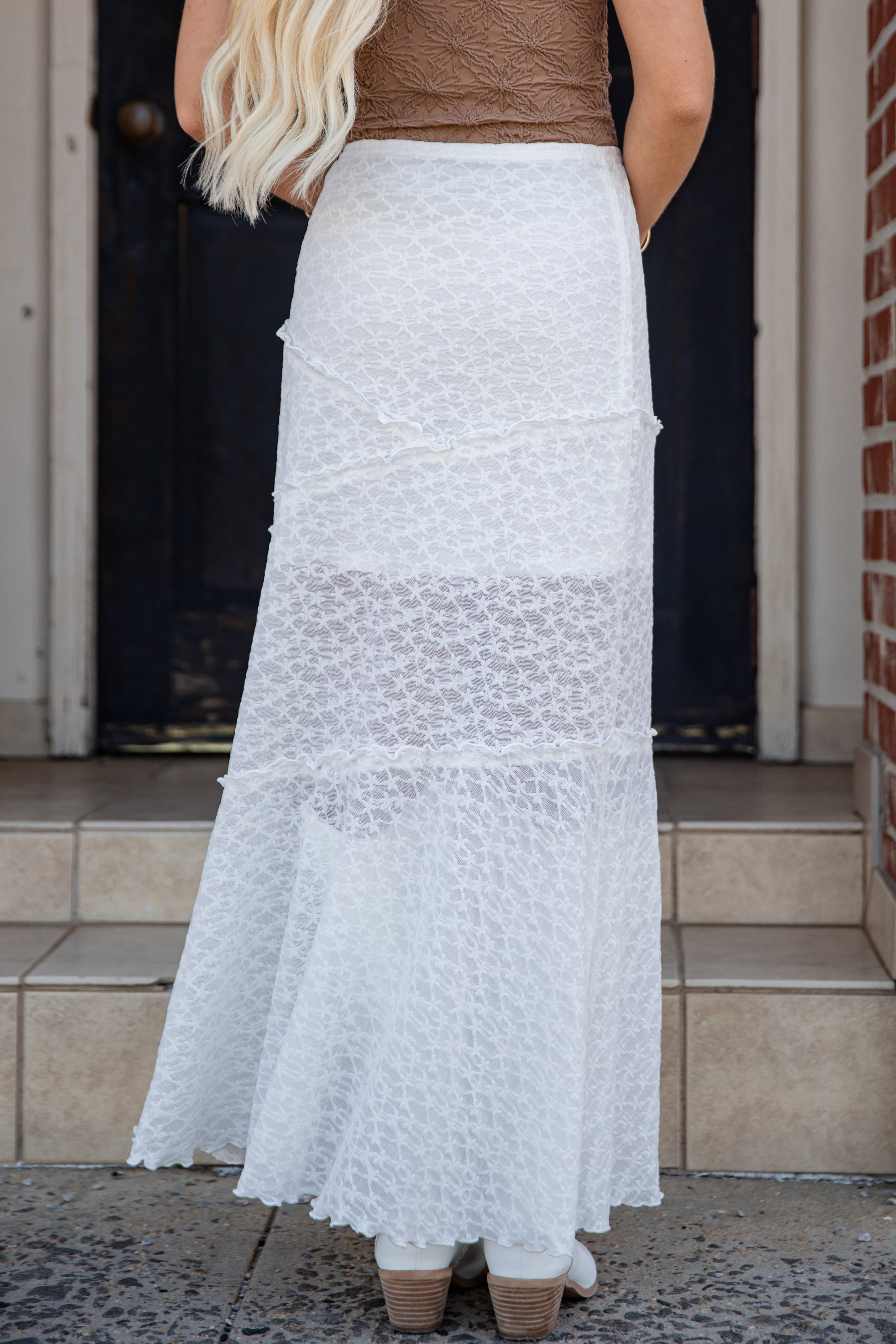 Ever After White Lace Maxi Skirt