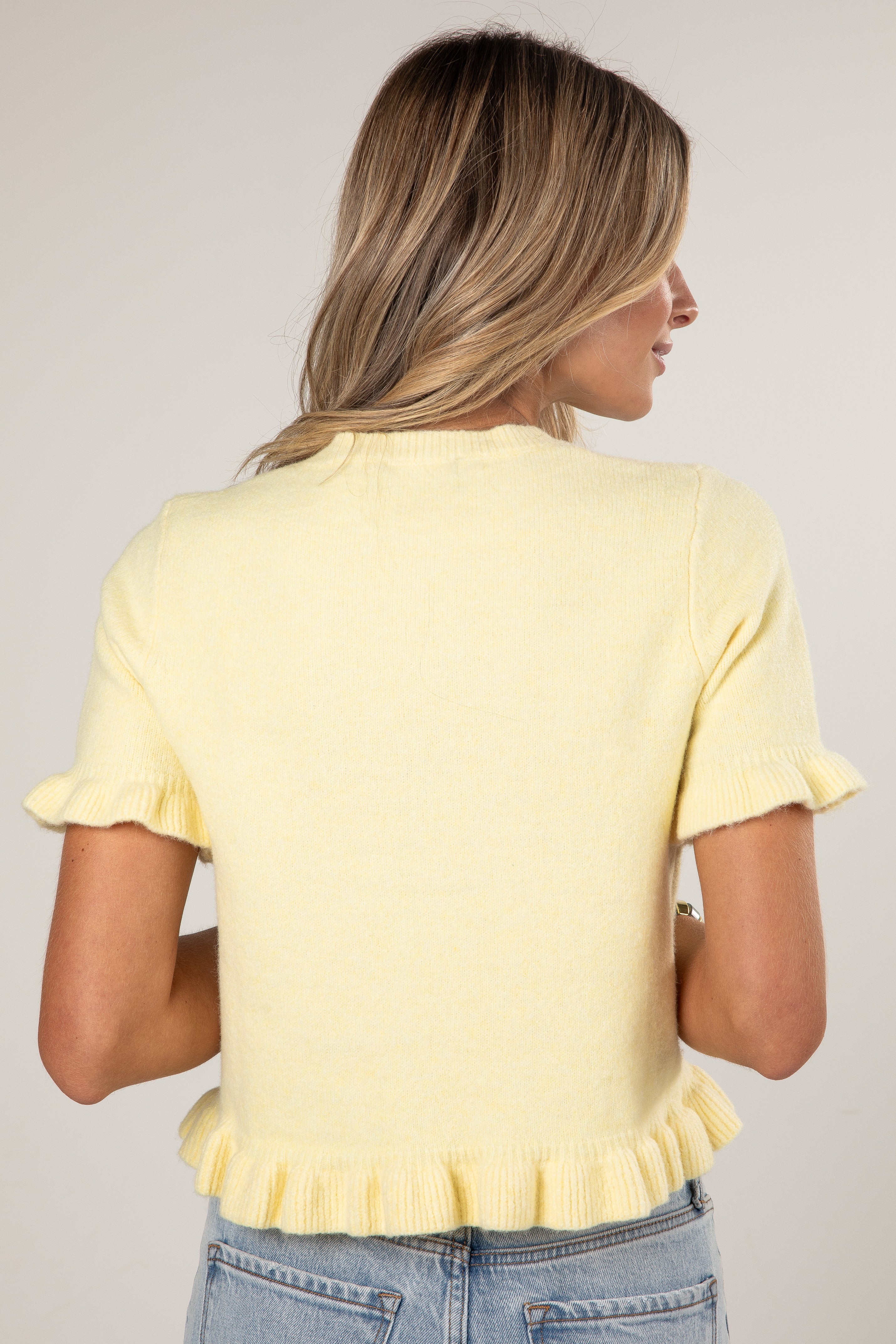 Just My Type Yellow Knit Top